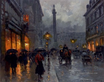 CE place Vendome sous la pluie Parisien Peinture à l'huile